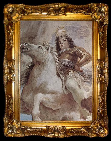 framed  GIORDANO, Luca Fresken in der Galerie des Palazzo Medici-Riccardi in Florenz, Szene: Triumph der Medici in den Wolken des Olymp, Detail, ta009-2